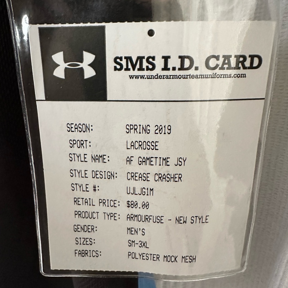 Lacrosse XL Men’s Jersey Under Armour NEW - Picture 3 of 5